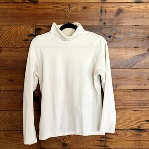 White cotton corduroy turtleneck size Medium
